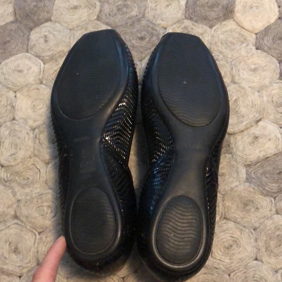 Hogan open toe black patent size 10 ballet shoes - Picture 6 of 8